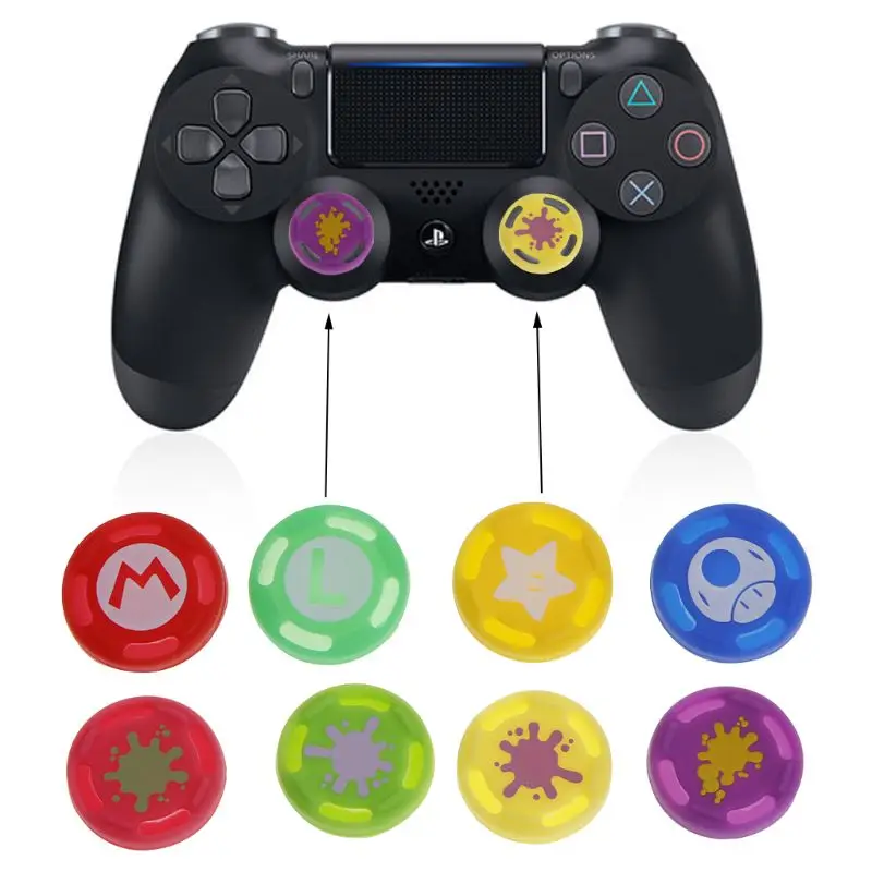 4x Silicone Thumb Stick Cover Grip Gamepad Analog Joystick for Switch Pro PS4 Handle U50D for PS4