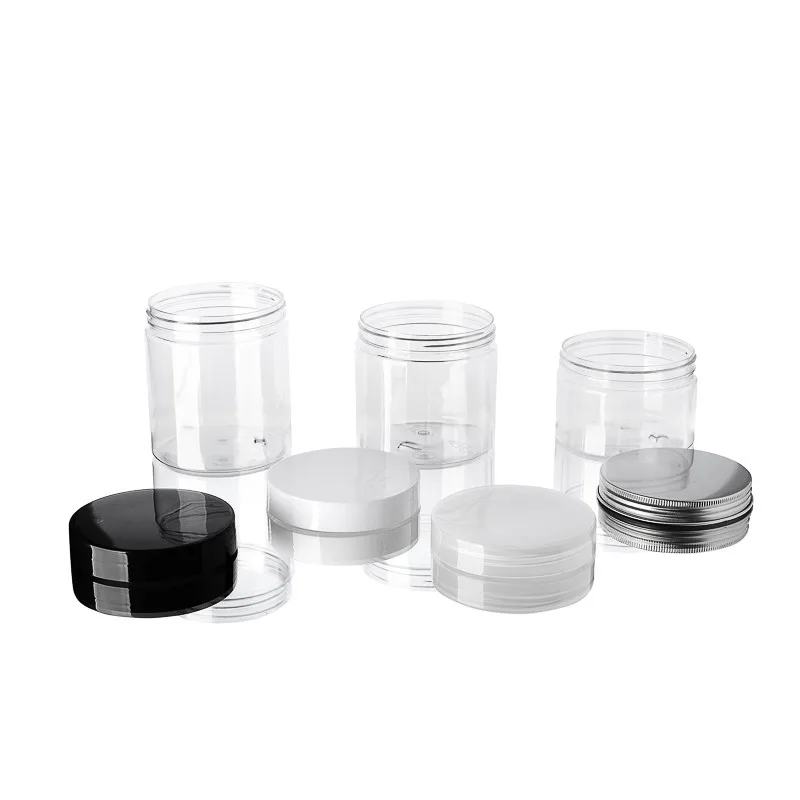500ml Empty Cream Jar Facial Mask PET Container Bottles Clear Bottle With Plastic lid Makeup Cosmetic Packing Bottles