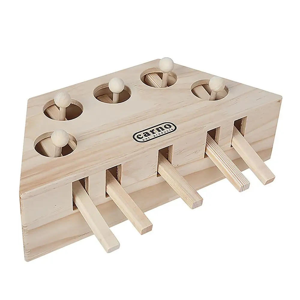 Five Holes HIPET интерактивные деревянные игрушки для кошек, забавные игрушки для кошек, игрушки для кошек, обучающие игрушки для кошек с 3/5 отверстиями - Цвет: Five Holes