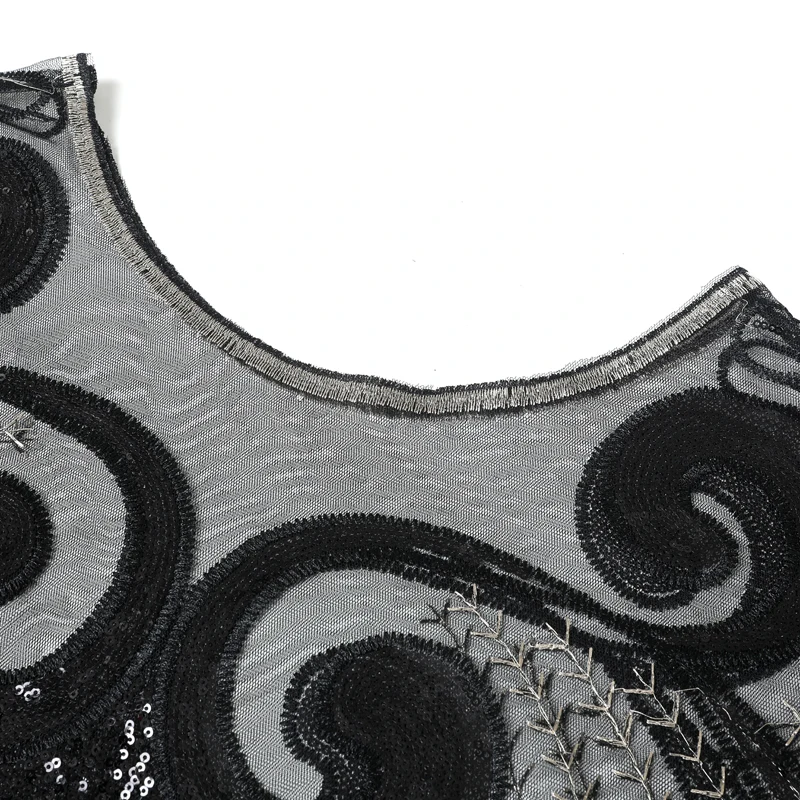 Châle à Paillettes Et Perles Pour Femme - Style Rétro Années 1920 - Pour Soirée, Mariage, Bal - Transparent Avec Fermeture Crochet