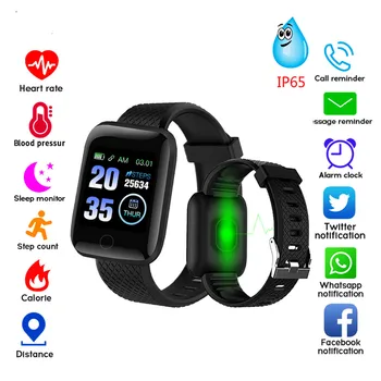 

Congdi 116Plus Smart Watches D13 Heart Rate Fitness Tracker Watch Blood Pressure Measurement Pedometer Smart Band Men Women
