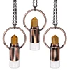 KFT 2ML Glass Bottle Natural Crystal Quartz Roll On Perfume Bottle Pendant Necklace Quartz Crystal Essential Oil Roller Bottle 6