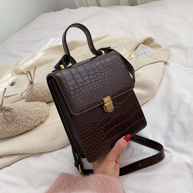 

Simple Retro Western Style WOMEN'S Bag 2020 New Style Fashion Korean-style Versatile Shoulder Bag Stone Pattern Textured Fashion