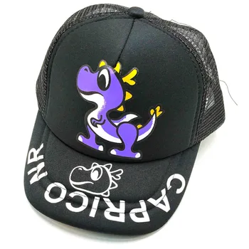 

New High Quality Black Birthday Kid Hat Baby Party Snapback Hats Children Dinosaur Cap Kids Cartoon Hip Hop Hat Favors 2-7 Years