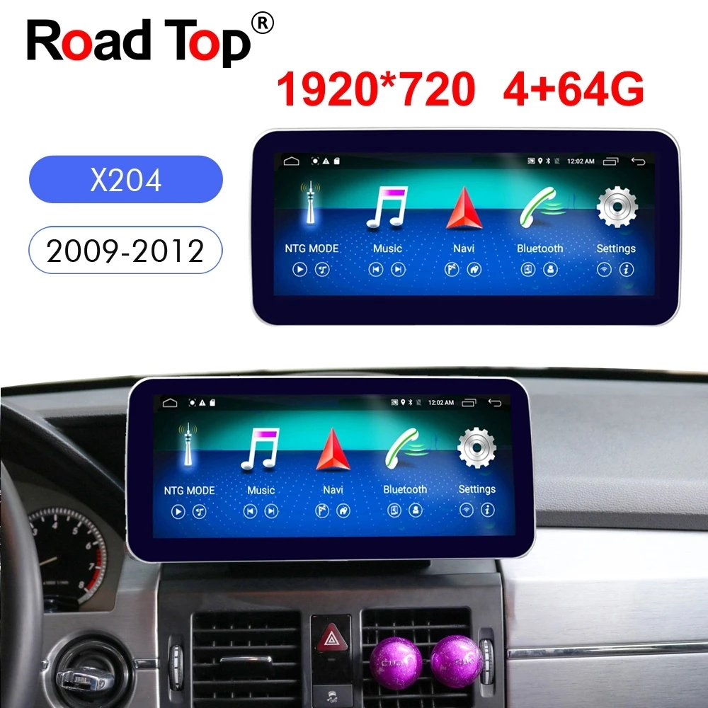 Android 10 4 Гб ОЗУ 64 ПЗУ дисплей 25 дюйма для Benz GLK X204 2008 2012 годов