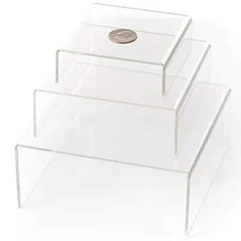 

3 Pcs Clear Display Stands Showcase Set Square Acrylic Makeup Jewelry Container