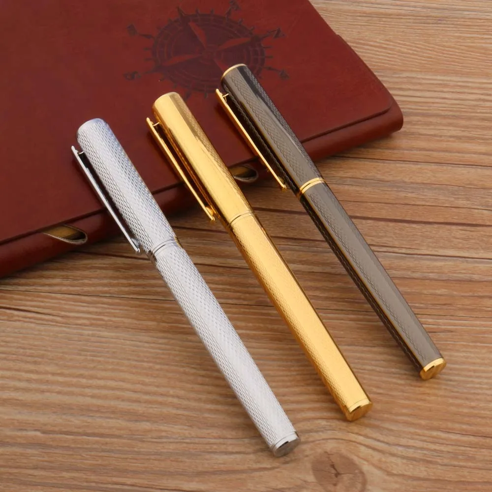 Metal Fountain Pen 0.38mm Golden Pattern Pens Office School Student Supplies 
