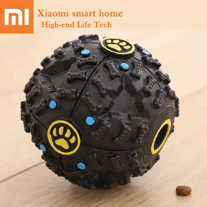 Xiaomi Pet игрушки для собак игрушка забавный интерактивный эластичный шарик жевательная игрушка собака зуб чистый шар дозатор еды экстра-жесткие резиновые шарики - Цвет: Черный