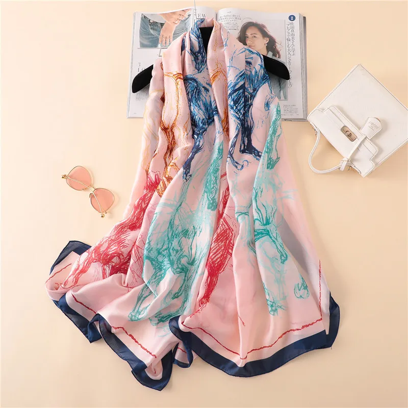 

KOI LEAPING new summer woman fashion horse print printing long scarf scarves headscarf hot popular mature girl gift