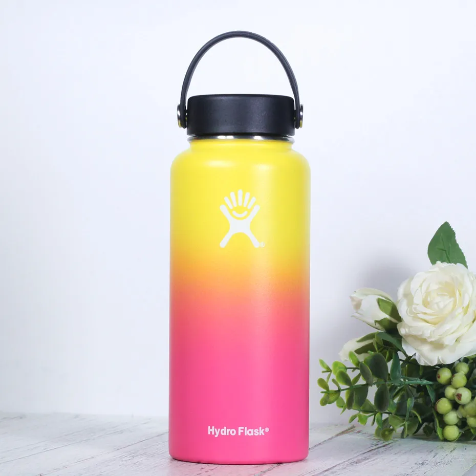 Stainless Steel Water Bottle Hydro Flask Water Bottle Vacuum Insulated Wide Mouth Travel Portable Thermal Bottle 18oz