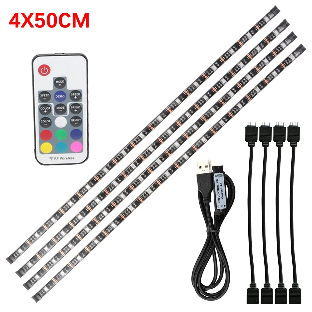 USB Светодиодная лента RGB + белый с радиочастотным пультом дистанционного