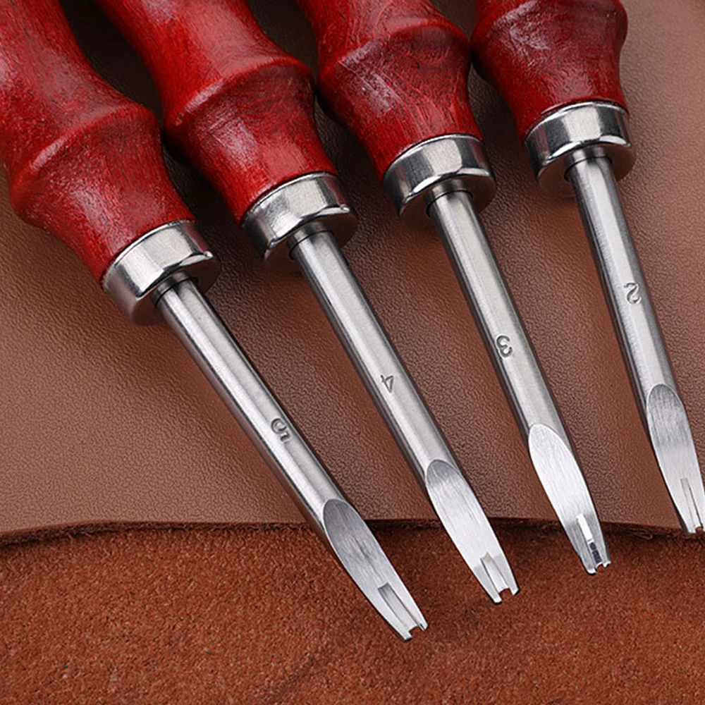 Leather Edge Beveler Knife 0.8/1.0/1.2/1.5mm with Wood Handle 1pc