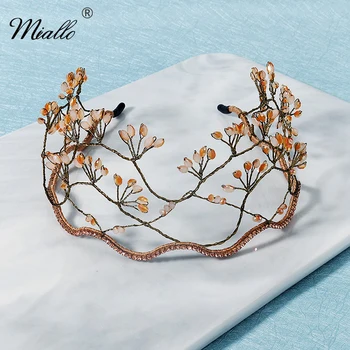

Miallo Flower Crystal Hair Crown for Women Hair Accessories Prom Ancient Gold Color Tiaras and Crowns Party Hair Jewelry Gifts