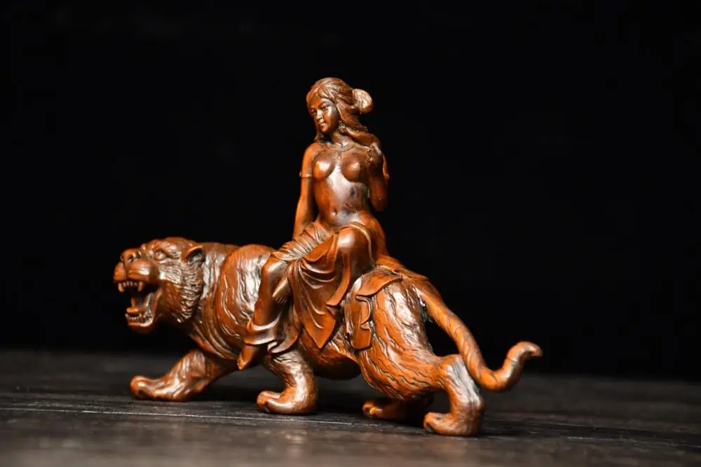 6 авиапочту Китая (China Lucky Seikos самшита Тигр Красота статуя сидя тигровой расцветки
