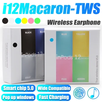 

Acespower Box Packing I12 TWS Earphone Birthday Christmas Gift Smart Pop Up Window Bluetooth Wireless Earbuds Stereo Earpiece