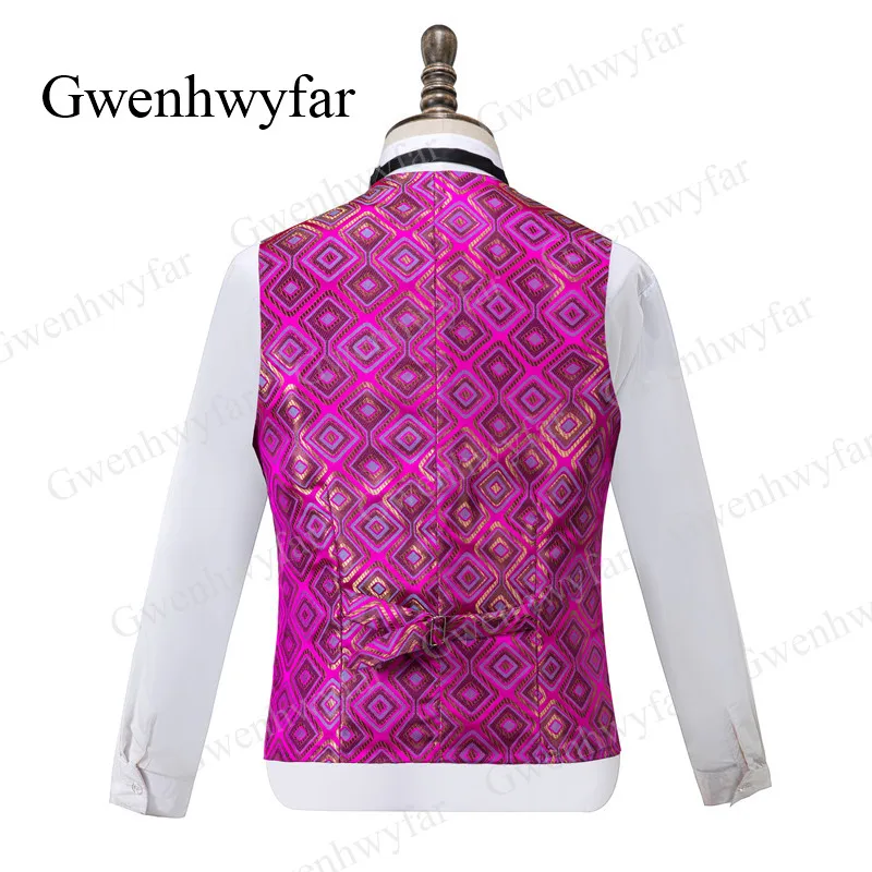 Gwenhwyfar Genle, мужские костюмы, розовые, настоящие Женихи, мужские, черные, с отворотом, смокинги для жениха, мужские смокинги, Свадебные/выпускные костюмы, 3 предмета