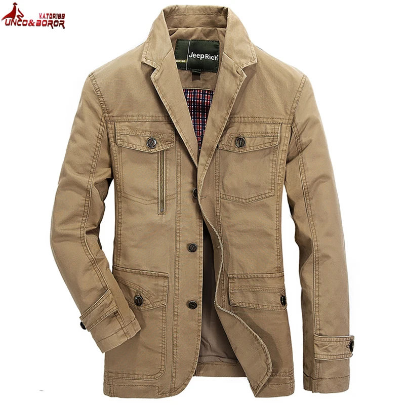 Online Frühling herbst männer baumwolle casual jacke outwear militär anzug mäntel männlichen casaco masculino plus größe 4xl 5xl blazer armee jacke