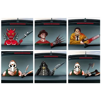 

Halloween Horror Series Car Stickers Rear Windshield Decals Auto Waving Sticker Car Styling Rear Window Wiper Sticker