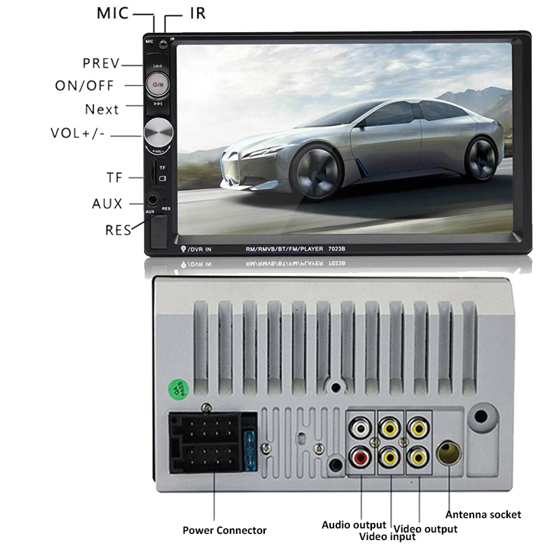 TOSPRA 7023B 2 Din Автомобильный мультимедийный плеер Bluetooth Авто Видео Стерео " сенсорный экран видео MP5 плеер Авто Радио резервная камера