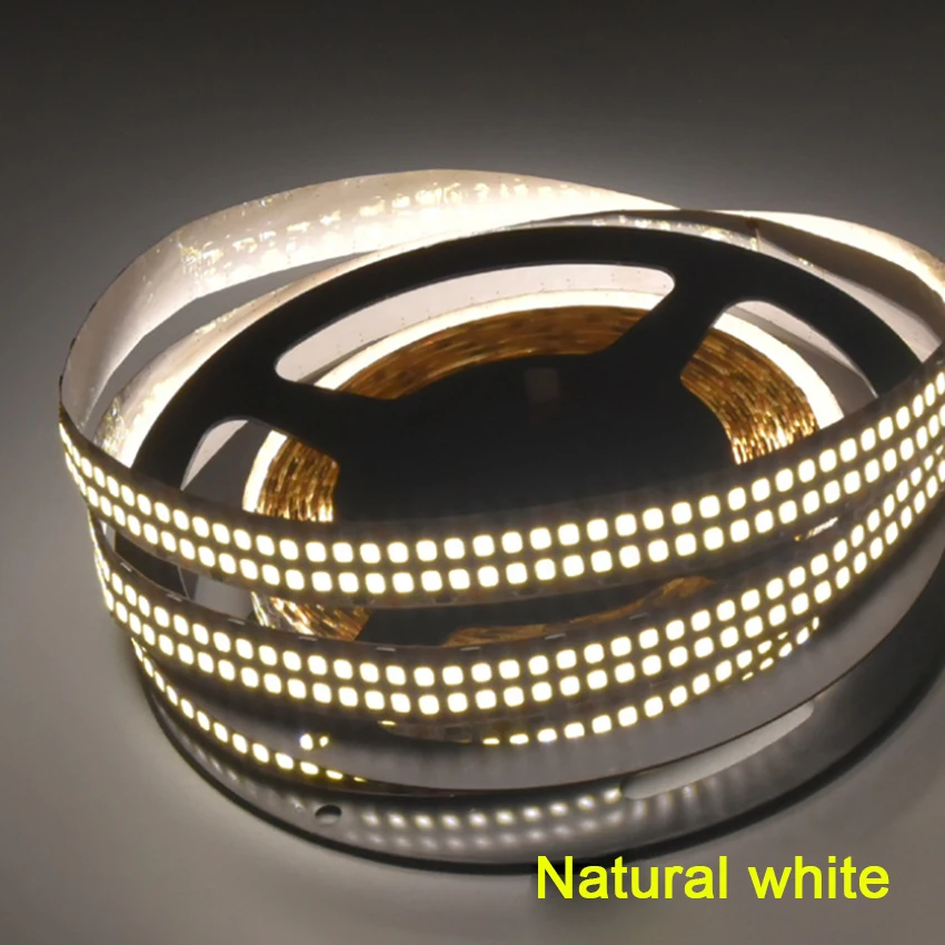 480 светодиодный s/м светодиодный полосы SMD2835 12V 24V 2400 светодиодный s двухрядные гибкие ленты веревки освещение украшения неоновые светильники 15 мм Non-Водонепроницаемый - Испускаемый цвет: Nature White
