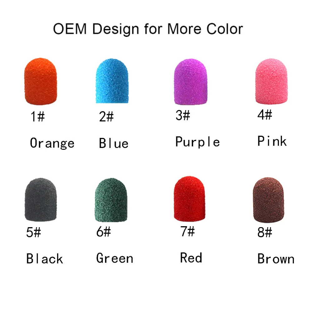 Nail Sanding Bands Caps Nail Drill Bit Files Manicure Pedicure Burr Dead Skin Remove Cleaning Tools Nails Accessoires 10pcs