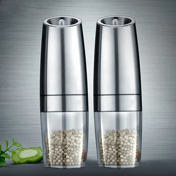 

Electric Automatic Mill Pepper and Salt Grinder LED Light Peper Spice Grain Mills Porcelain Grinding Core Mill Kitchen Tools