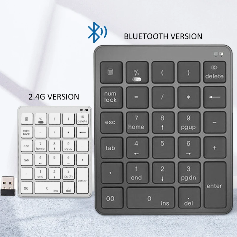 Bluetooth цифровая клавиатура 2 4G беспроводной портативный пластиковый чехол AAA