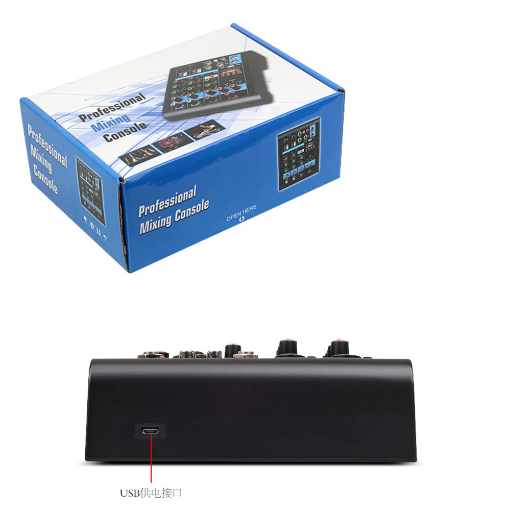 4 канала USB вечерние студийные микшерные консоли Bluetooth аудио Live KTV стерео звук мини микшер портативный караоке профессиональный