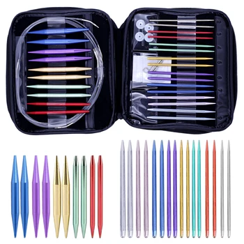 

LMDZ 26PCS Crochet Hook Kits Circular DIY Knitting Needles Change Head Needle For DIY Craft Sewing Yarn Knitting Needles