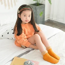 Утепленные кашемировые зимние носки; Детские теплые бархатные однотонные повседневные теплые носки для сна; сезон осень-зима