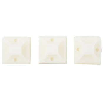 

White Self Adhesive Cable Tie Mount Base Holder 100 Pcs