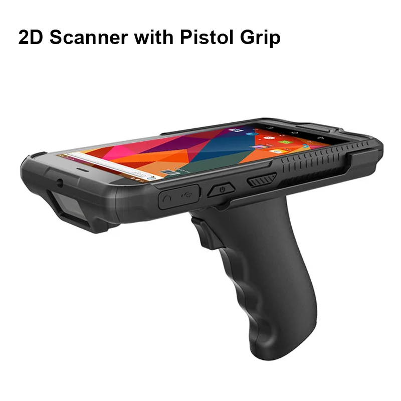 " прочный ручной сканер Android pos-терминал 2D штрих-код PDA прочный сканер 4G WiFi gps Bluetooth NFC PDA сборщик данных - Цвет: 2D and Pistol Grip