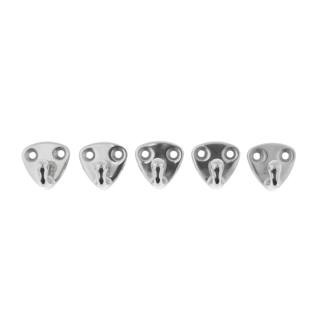 5-Counted 316 Stainless Steel Coat J Hook Hang Ring Boat Hardware Accessories
