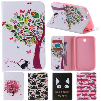 

Cute Cartoon Card Slot Stand Flip PU Leather Coque Case sFor Samsung Galaxy Tab 3 7.0" T210 T211 P3200 P3210 Tablet Cover Cases