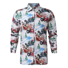 Мужская рубашка на осень и зиму, модные мужские рубашки с принтом рождественской елки и снега, стильные модные повседневные рубашки с длинным рукавом