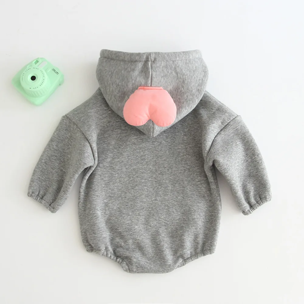 Autumn and Winter Baby Girl Bodysuit Baby's Three-dimensional Love Climbing Garment Long-sleeved Baby Clothing