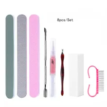 Набор для маникюра, песочные пилочки, буферная губка, блочная щетка, толкатель для кутикулы, Гель-лак, набор акриловых маникюрных инструментов с