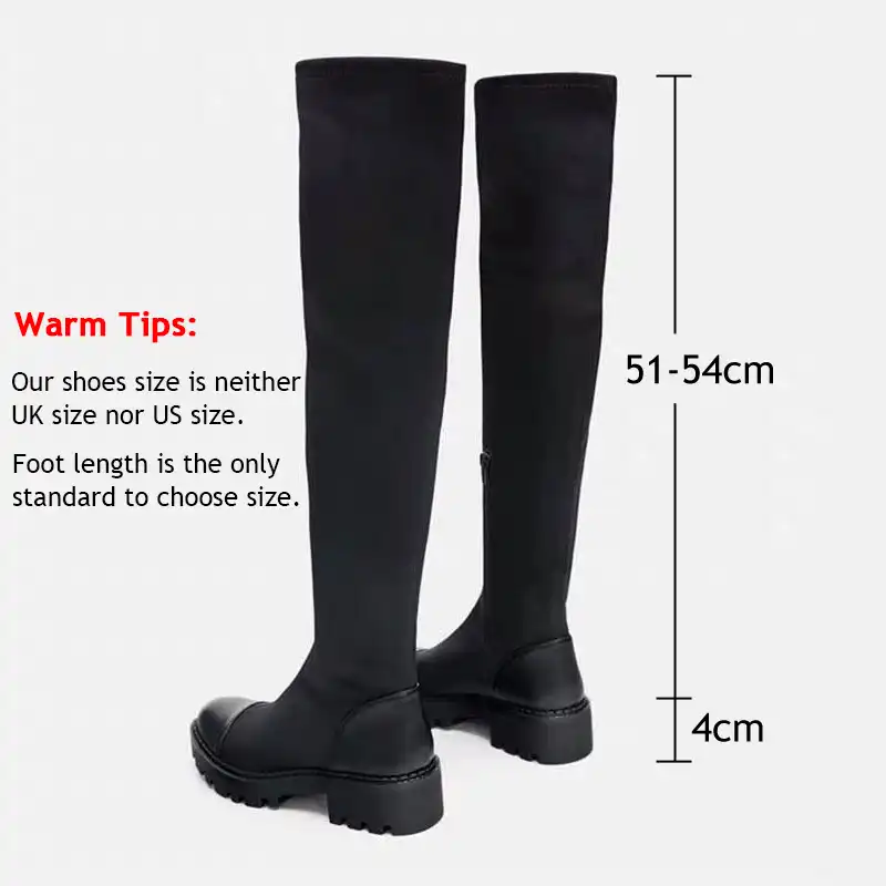 knee length stretch boots