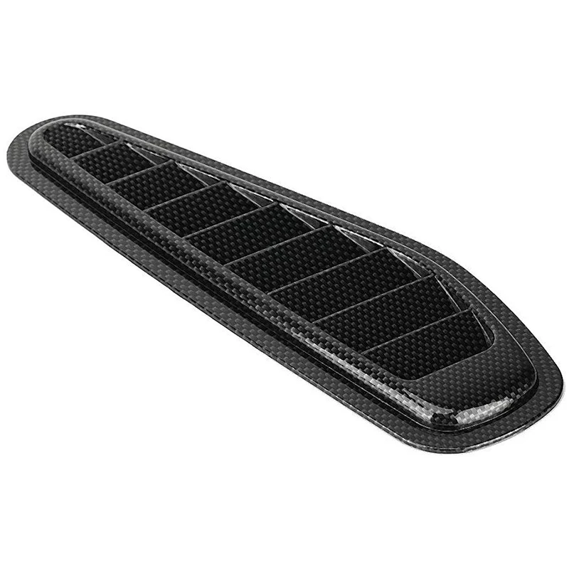 Aramox Bonnet Vent Cover Carbon Fiber Universal Car Decorative Air Flow Intake Scoop Bonnet Vent Sticker Cover Hood