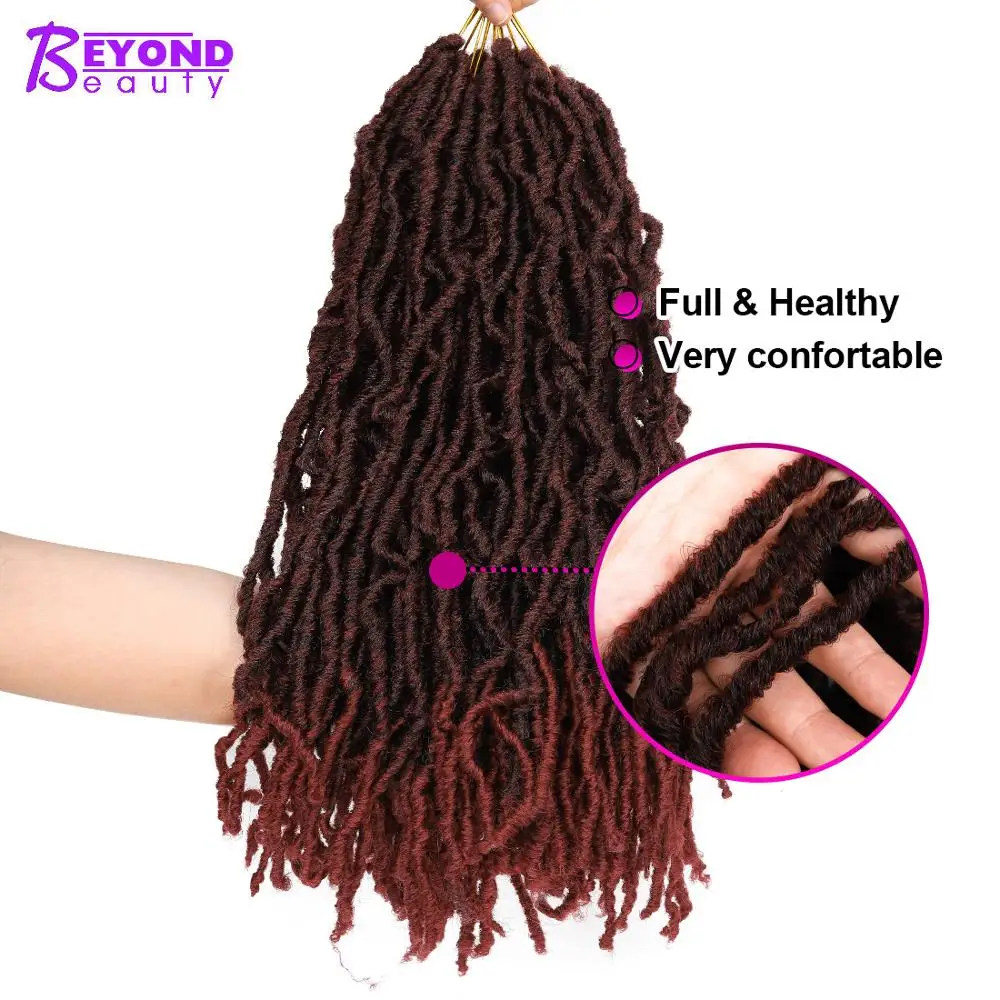 Faux Locs Crochet Hair Nu Locs Hair 18 inch 20Roots /packs Synthetic Crochet Hair Ombre Braiding Hair Extension