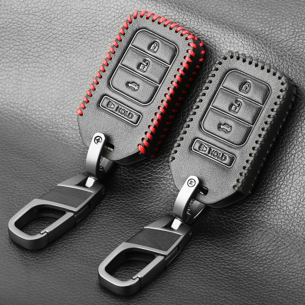 New Design Leather 4 Buttons Remote Car Key Cover Case For Honda Accord EX EXL Civic Crv Crz Hrv Pilot Ridgeline 2016 2017 2018 |