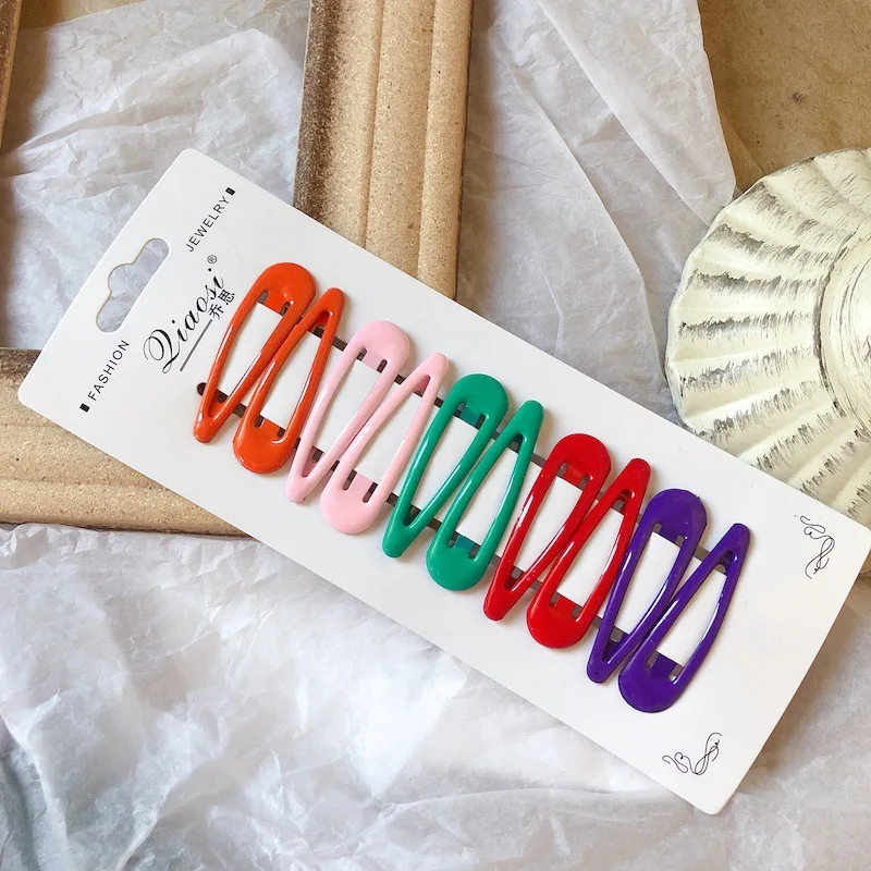 Цветные заколки для волос в форме капли масла, Южная Корея, заколки конфетного цвета, повязка на голову для девочек, рубленые волосы, BB заколки для детей и взрослых, маленькие заколки для волос
