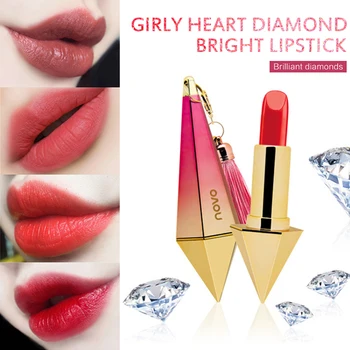 

NEW Fashion Lips Makeup Lipstick Lasting Moisturizing Non-fading Waterproof Non-stick Cup Diamond Makeup Lipstick Cosmetic TSLM1