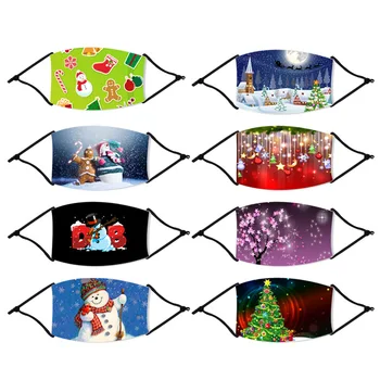 

New Arrivals ! In Stock！Christmas Mask Expression 3D Prints Ice Silk Filter Mask Face Mask Reusable Mouth Mask Washable Mask