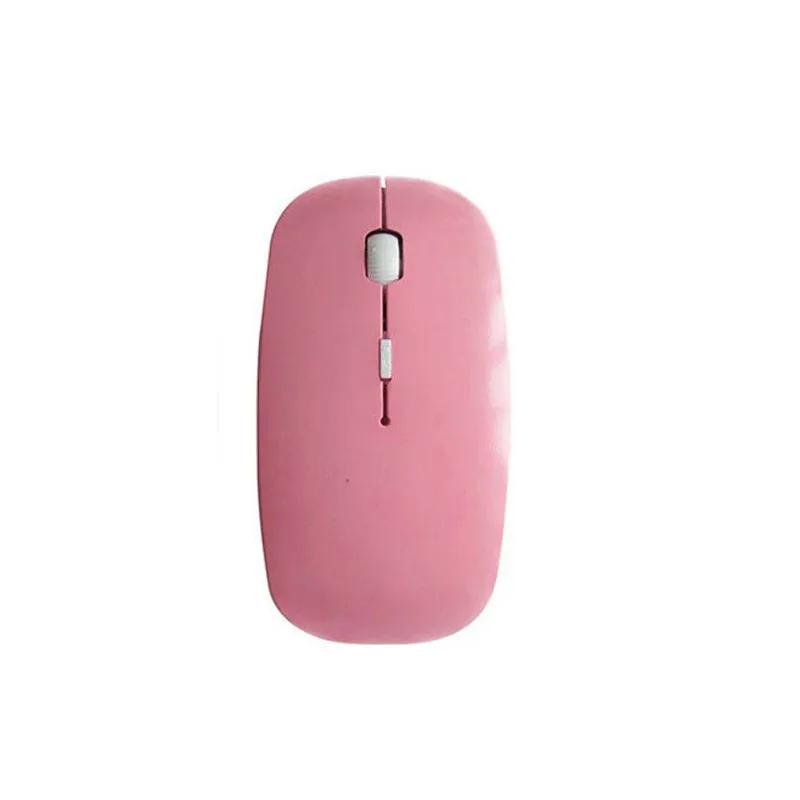 Ультра тонкий USB оптическая беспроводная мышь 2,4G приемник очень тонкая мышь беспроводная компьютерная ПК Ноутбук Настольная мышь s для ПК ноутбука - Цвет: Розовый