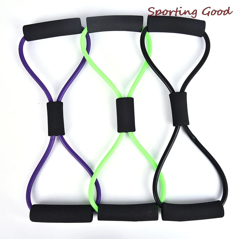 Yoga Gum Fitness Resistance 8 Word Chest Expander Rope Workout Muscle Fitness Rubber Elastic Bands For Sports Exercise