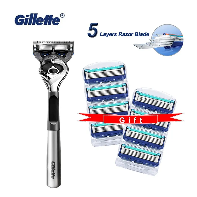 

Gillette Fusion 5 PROGLIDE Metal Razors Men Machine for Shaving Blades Cassettes With Replacebale Blades Shaver No Base