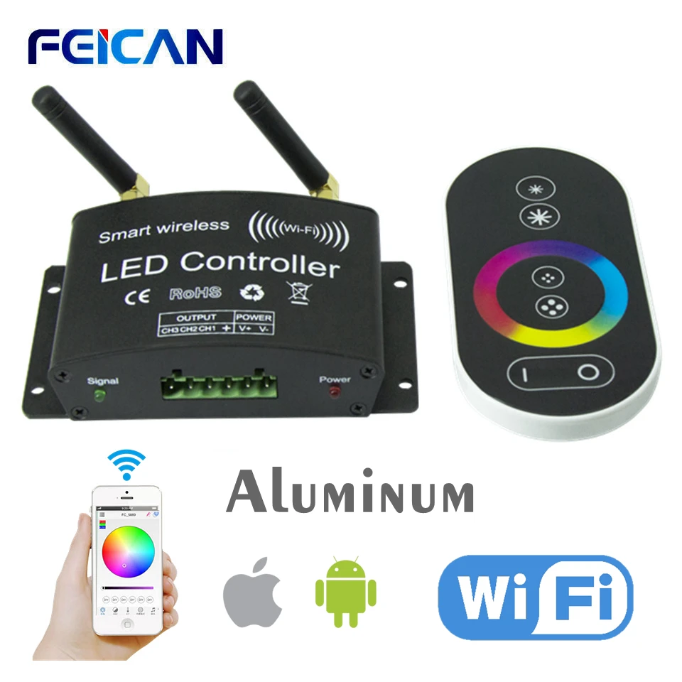 

RGB Controller WiFi / RF Remote LED Controller 288W DC12-24V LED Strip Light Controller for SMD5050 3528 RGB Tape