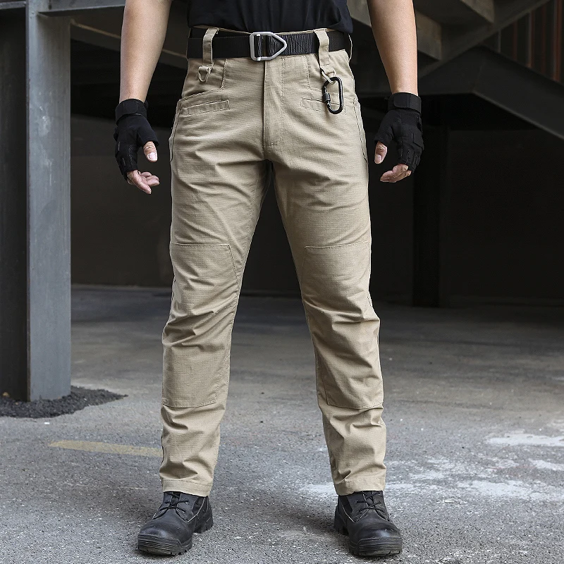 Men Hiking Combat Cargo Work Trousers Tactical Windproof Pocket Baggy Long Pants