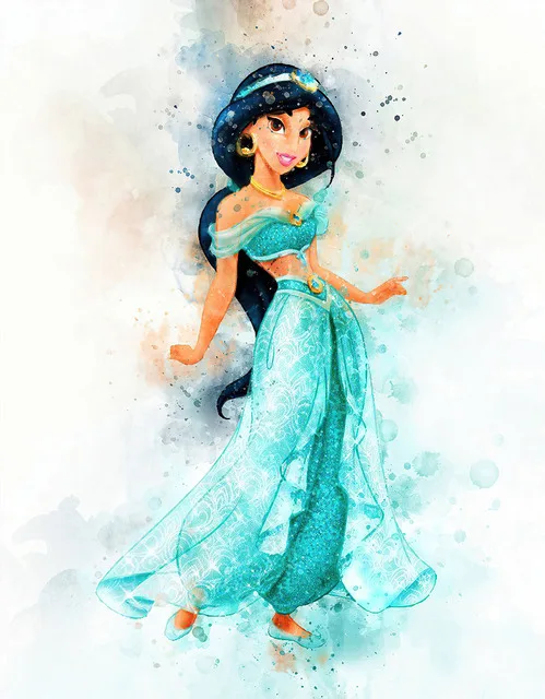 子供のためのディズニープリンセスキャンバスプリントポスター 水彩画の絵 アート壁画 リビングルームの装飾 ダイヤモンド ペイント Aliexpress